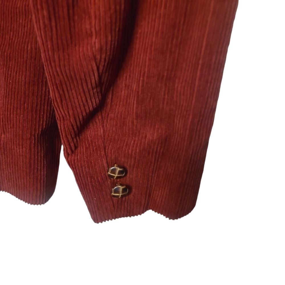 Corduroy Blazer Jacket Burgundy vintage - Picture 3 of 8